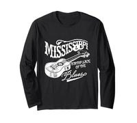 Mississippi Birthplace of The Blues Acoustic Guitar Vintage Long Sleeve T-Shirt