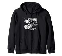 Mississippi Birthplace Of The Blues Acoustic Guitar Vintage Zip Hoodie