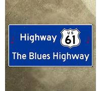 Mississippi Blues Highway Us Route 61 Marker Road Sign Blues Music Metal Tin Sign Retro Wall Poster Gift Wall Hanging Living Room Garage Decor Plaque Art 12x16 Inch
