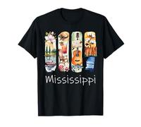 Mississippi Brushstroke Magnolia Steamboat Iced Tea Guitar R T-Shirt