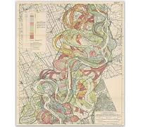 Mississippi Map River Wall Decor - Mississippi Ancient River Vintage Style Map Poster for Home Decor, School, Office Library Wall Art & Wall Decor Living Room Mississippi 1943 (24 x 36)