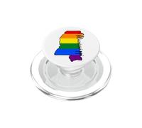 Mississippi Map USA State Rainbow Flag Pride Month PopSockets PopGrip for MagSafe