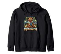 Mississippi River Bear Southern Nature Vibes Zip Hoodie