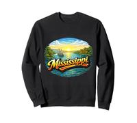 Mississippi River Steamboat Sunset Landscape Sweatshirt