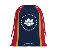 Mississippi State Flag Christmas Drawstring Gift Bags Large Size Xmas Goody Wrapping Bags Valentine Favors Party