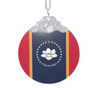 Mississippi State Flag Christmas Glass Sign Party Supplies Festive Decor Ornaments For Holiday Party Atmosphere