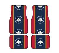 Mississippi State Flag Complete Set of car Floor mats, Four-Piece Interior Set Suitable for Most Cars, Trucks, and Vans
