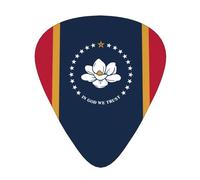 Mississippi State Flag Guitar picks, 12 pieces per pack, 3 different thicknesses, suitable for guitar, bass, ukulele and other instruments.