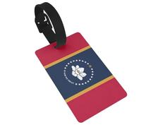 Mississippi State Flag Print Bag Tags for Luggage, Waterproof PVC Travel Tags for Suitcases Travel Bag Tag with Name Label