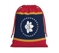 Mississippi State Flag Print Gift Drawstring Bag Reusable Pouch Birthday Presents Wedding Daily Organizing Events