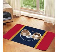 Mississippi State Flag Print Pet Food Mat Absorbent Non Slip PU Leather Feeding Mat for Dogs Cats Rubber Bottom