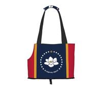 Mississippi State Flag Print Pet Tote Bag, Foldable Single Shoulder Pet Carrier For Small Pets Dogs Cats