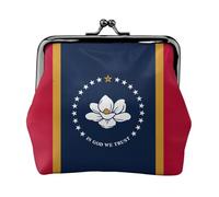 Mississippi State Flag print Small Pouch Kiss Lock Coin Purse for Women Coin Change Purse, Credit Card Wallet