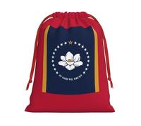 Mississippi State Flag print Super soft velvet Christmas bag, fit for Halloween promotion and daily storage