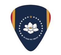 Mississippi State Flag Printed pick set - 12 pieces, thin, medium and thick guitar picks, suitable for guitar, bass, electric guitar and ukulele