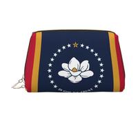 Mississippi State Flag Printed Zippered Toiletry Bag, Wide Open Storage Case for Personal Care Items and Cosmetics