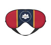 Mississippi State Flag Prints Double-Sided Eye Mask Adjustable Design Light-Blocking and Breathable Suitable for Rest and Travel.