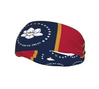 Mississippi State Flag Sports Headbands Moisture Wicking Athletic Terry Cloth Sweatband Sweat Absorbing Head Band