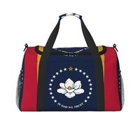 Mississippi State Flag Travel Duffel Bag with Zippers and Handles, Big Foldable Duffle Bag for Family Vacations