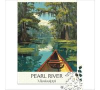 Mississippi Travel Posters jigsaws for adults1000 pieces | meaningful gift for mum to enjoy a peaceful relaxing afternoon with a cup of tea and some quiet time38x26cm