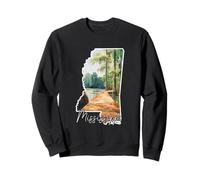 Mississippi Watercolor Landscape Scenic View Art Sweatshirt