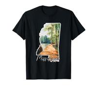 Mississippi Watercolor Landscape Scenic View Art T-Shirt