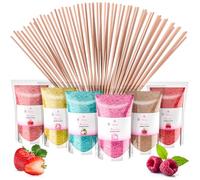 Misskandy-Candy Floss Sugar Pack (6 * 160g) (strawberry, apple, marshmallow,piña colada,cola, raspberry) Use in Cotton Candy Maker +20 Sticks of 28cm