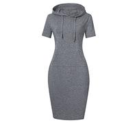 MISSKY Women's Casual, Grey/Short Sleeve, XL