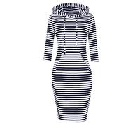 MISSKY Women's Casual, Navy&white16#, L
