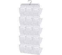 MISSLO Hanging Shoe Rack 30 Mesh Pockets Shoe Storage for Wardrobes Organiser with Rotating Hanger Dual Sided Shoe Organizer Hanging Storage Space-Saving Solution, White