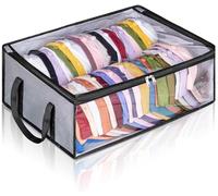 MISSLO Hat Storage Box for Baseball Cap, Holds up to 40 Hats, Wide Hat Organizer for Closet Foldable Cap Holder Bag, Grey