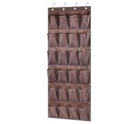 MISSLO Over Door Shoe Storage 24 Large Mesh Pockets Shoe Organiser Hanging for Wardrobe Door Tidy Holder with Hangers Organizer, Tan