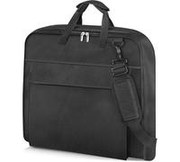 MISSLO Suit Bag Cover for Men Travel with Shoulder Strap, 42" Waterproof Suit Carrier for Women, Carry On Garment Bags 2 in 1 with laptop pockets Hanging Clothes Cover for Business Trip, Black