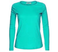Missloved Ladies Womens Plain Long Sleeve Round Neck Top, Aqua, S/M to fit UK 8 - 10