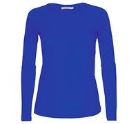 Missloved Ladies Womens Plain Long Sleeve Round Neck Top, Royal, M/L to fit UK 12 - 14