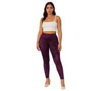 Missloved Women’s Soft Crushed Velvet Leggings - Stretch Polyester, Elasticated Waist, Multiple Colours, UK Sizes 8-20 (XXL, Plum)