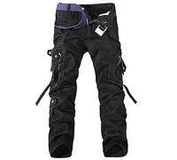 MISSMAO Men's Cargo Combat Builders Warehouse Workwear Trouser Military Pants with Multiple Pockets Black 27