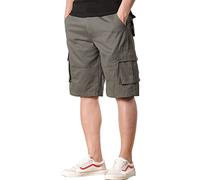 MISSMAO Mens Cargo Shorts Combat Long Short Trousers Knee Length Shorts with 6 Pockets Cargo Hiking Shorts Walking Shorts Army Green 44