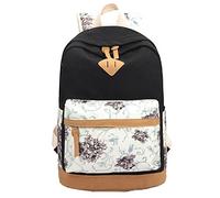 MISSMAO School Leisure Travel Canvas Backpack Ultimate Black（30 * 17 * 44）cm