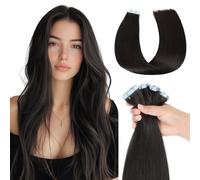 MissMe Tape in Hair Extensions Human Hair Invisible Tape Hair Extensions Remy Hair 14 inch 20pcs 40g/pack #1 Natural Black Straight for Women Seamless Silky - Salon-Grade Quality