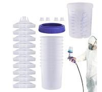 Missmisq Paint Mixing Cups with Lids | Car Spraying Paint Mixing Cups with Clear Scale - Paint Sprayer Cup Liners, Automotive Paint Sprayer Set, Measuring Cups with Lids for Painrt