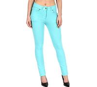 Missmister® Ladies Women's Skinny Fit Stretchy Coloured Trousers Jeggings Jeans Pants 8 10 12 14 16 18 20 22 (Aqua, 22)