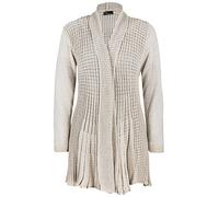 Missmister Long Cardigans for Women - Plus Size - Crochet Boyfriend Waterfall Cardigan - Chunky Knit Ladies Cape Jacket - Open Front, Premium Quality (20-22 Plus, Stone)