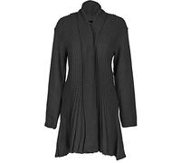 Missmister Long Cardigans for Women - Plus Size - Crochet Boyfriend Waterfall Cardigan - Chunky Knit Ladies Cape Jacket - Open Front, Premium Quality (20-22 Plus, Charcoal)