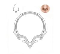 MissNity 16G 10mm Septum Rings, Blade Wings Septum Jewelry, V Shape Hinged Segment Clicker, Hypoallergenic Surgical Steel Nose Ring Hoop, Helix Daith Earrings Piercing Jewelry for Women Men, Silver