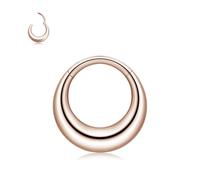 MissNity 16G 8mm Moon Septum Rings 316l Surgical Stainless Steel, 16 Gauge Hinged Clicker Hoop for Daith and Earlobe Earrings Piercings Jewelry, Rose Gold