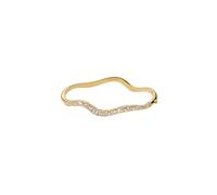 Missoma Molten Snow 18ct Gold-plated Ripple Hinged Bangle - S