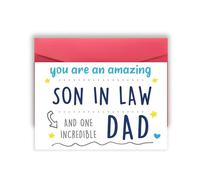 Missonemi Funny Fathers Day Card for Son-In-Law, Happy Father's Day Gifts for Son-In-Law, You Are an Amazing Son In Law and One Incredible Dad
