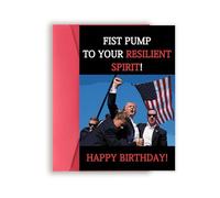 Missonemi Funny Trump Birthday Card - Great Gift for Men & Women, Trump Assassination Theme, Includes Decorations for Husband & Wife