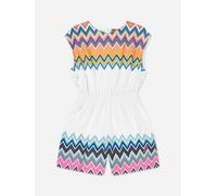 Missoni Girls Zigzag Jersey Playsuit in White - White - 14 Yrs